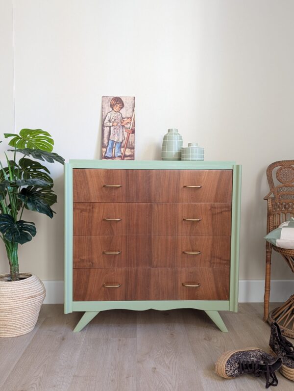 Commode Mid-Century Modern vintage 4 tiroirs
