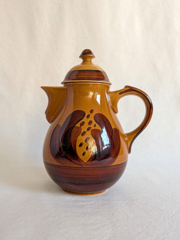 Cafetière vintage Villeroy & Boch, en faïence fine, dans des tons bruns chauds, fabriquée dans les années 70 ou 80
