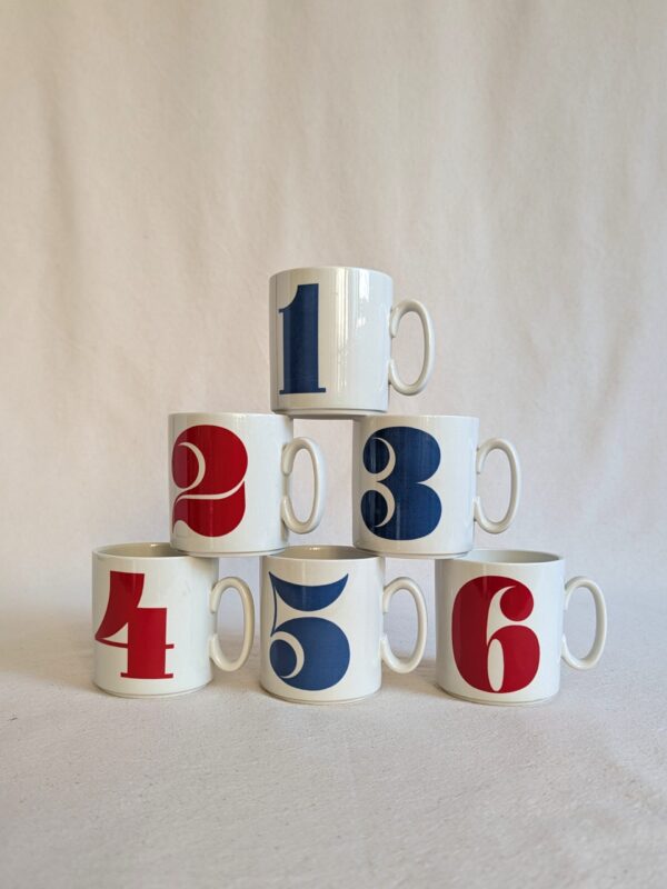 Série de 6 mugs Villeroy & Boch vintage fabriqués dans les années 1970 série rare car non répertoriée en catalogue