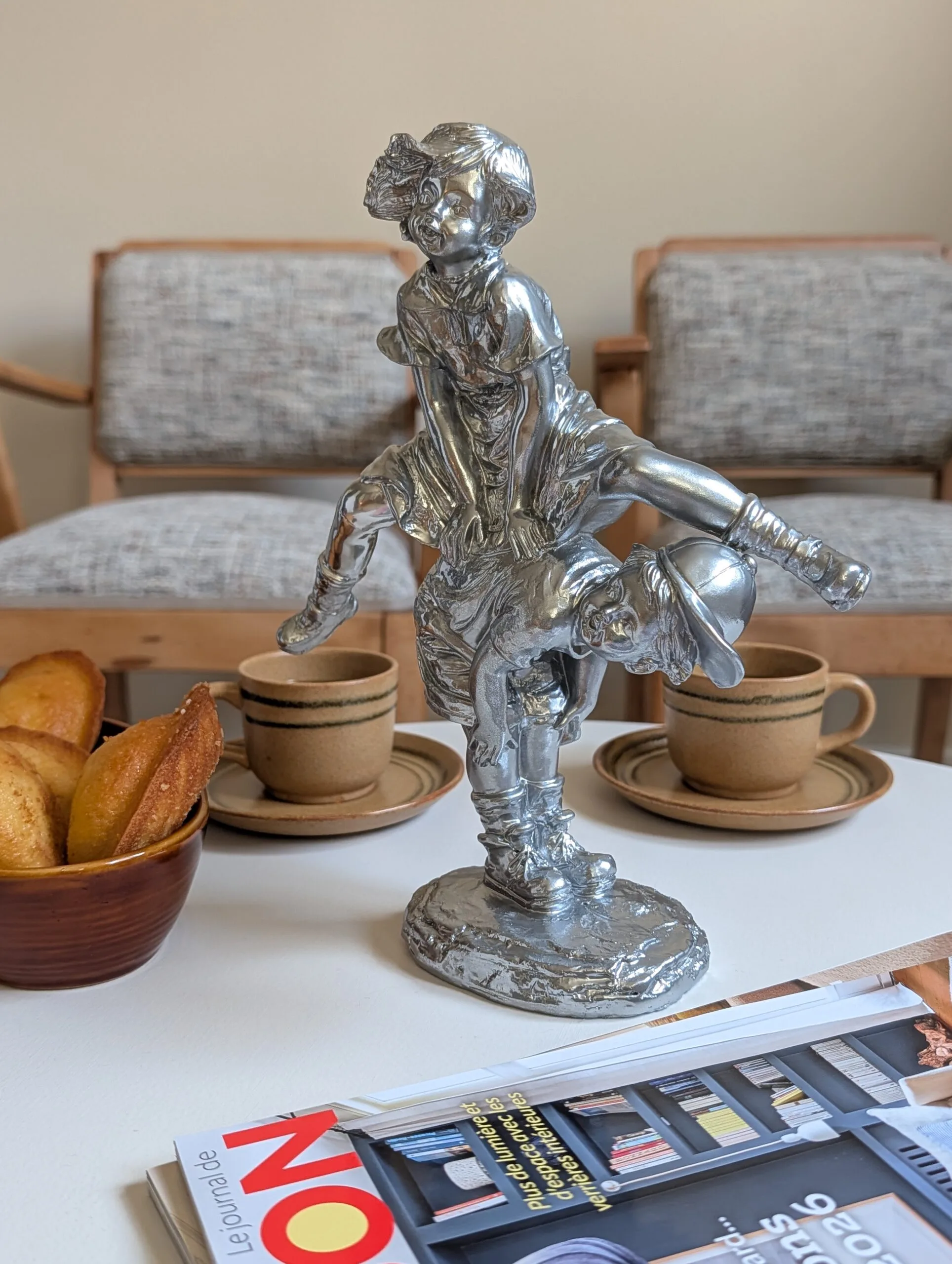 statuette chromée vintage
